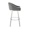 Armen Living Noran Swivel Bar Stool in Brushed Stainless Steel with Gray Faux Leather 840254335714 - alternate 9